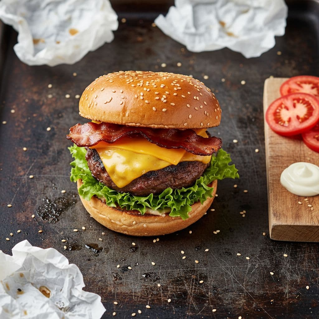 Street Stack Smash Burger – Bold Seasoning & Caramelised Onions