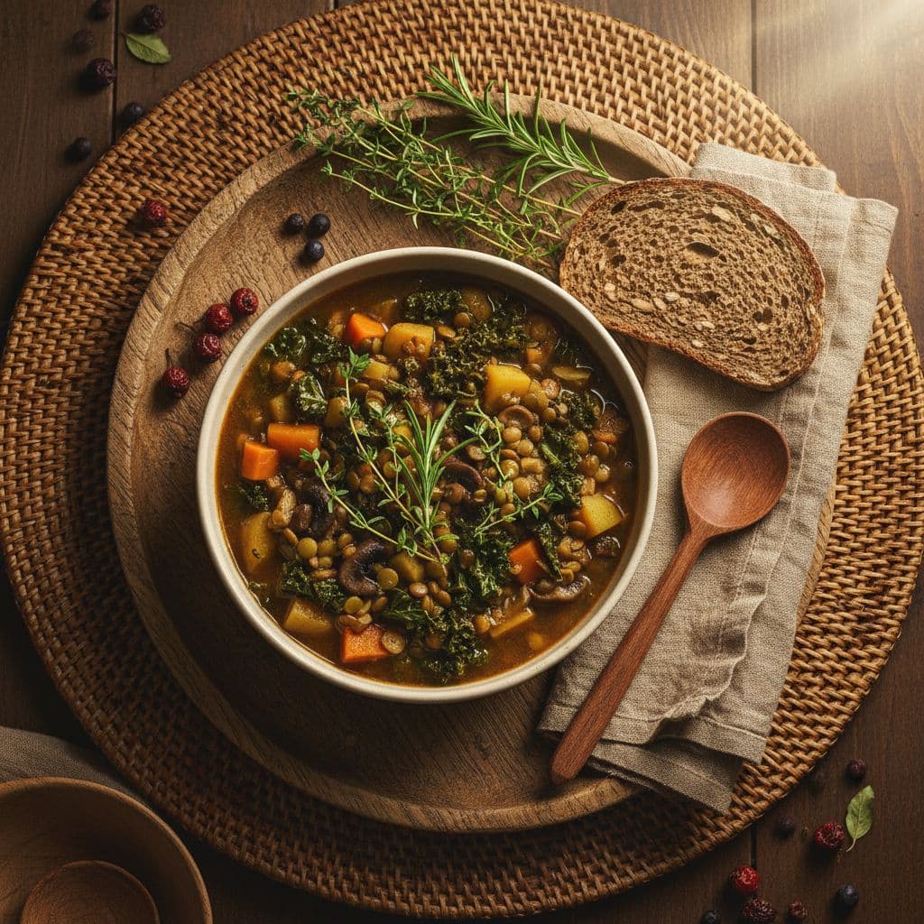 Nordic Root Roast – Dill-Juniper Cream & Plant-Based Comfort